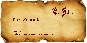 Max Zsanett névjegykártya