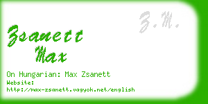 zsanett max business card